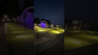 Fountain during night at Confederation Park in Kingston Ontario Canada kingston fountain fyp [upl. by Avilys]