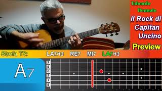 IL ROCK DI CAPITAN UNCINO Bennato  TUTORIAL Chitarra TAB Accordi  Guitar Lesson [upl. by Anatole]