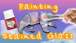 Painting Stained Glass WITHOUT a Kiln  How I Paint Stained Glass using Pebeo Vitrea 160 [upl. by Anetta]