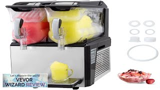 VEVOR 110V Slushy Machine 20L Double Bowl Margarita Frozen Drink Maker 900W Review [upl. by Yrellav]