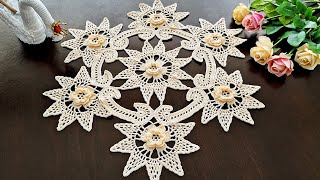 New Crochet Tablecloth 2024 🧶 How to Crochet Tablecloth For Table Mat Doily Crochet Table Nappe [upl. by Ellehcor969]