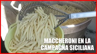 Maccheroni al ferretto en la campagna siciliana 🍝  Tendencia foodie shorts [upl. by Temhem]