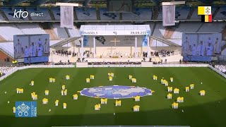 Messe présidée par le pape François en Belgique au stade Roi Baudouin et Angélus [upl. by Eserahc]