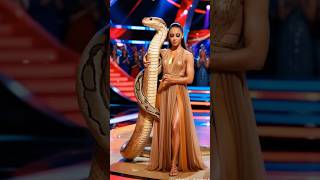 Girl dancing with Desert kingsnake AGT fusion live agt shorts [upl. by Pero754]