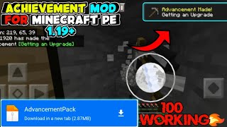 ACHIEVEMENTS MOD FOR MINECRAFT PE 119  Advancement addon for minecraft pe 119  mod minecraft pe [upl. by Claudine619]