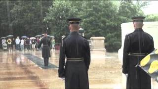 changing of the guard at tomb of unknown during thunder storm [upl. by Hervey]