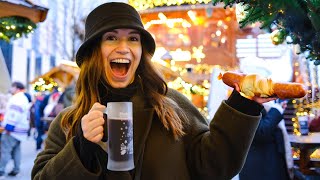 Everything we ATE at the GERMAN CHRISTMAS MARKETS  Europe Vlog 14 [upl. by Arriec]