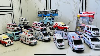 Collection toys police cars ambulance car toys police bus amp police car toys [upl. by Noelopan738]