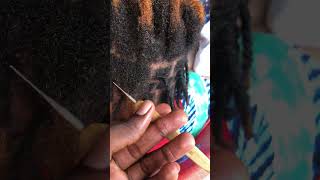 How to use crochet pins for dreadlocks locsnotdreads naturalhair womenwithlocs crochet [upl. by Bainter]