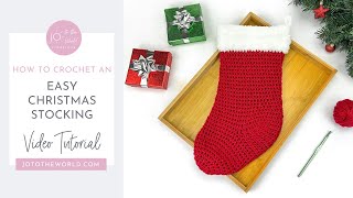 Easy Crochet Christmas Stocking Pattern How to Crochet a Classic Santa Stocking Step by Step [upl. by Sefton]