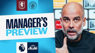 WATCH LIVE MANAGERS PREVIEW  Pep Guardiola  Aston Villa v Manchester City [upl. by Shoifet]