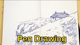 ballpoint pen drawing tutorialballpoint pen artworkball pen drawing for beginnersink drawing [upl. by Yllut]