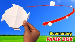 best paper returnable disk  A4 sheet boomerang  how to make paper boomerang  flying paper shield [upl. by Orji]