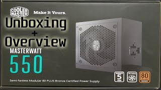 Cooler Master MasterWatt 550W Modular PSU Unboxing [upl. by Leuqim]