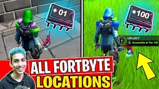 NEW ALL FORTBYTE LOCATIONS 1100 FORTBYTES FORTNITE SEASON 9  Fortbyte Challenges PART 2 [upl. by Ellezaj]