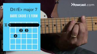 How to Play E♭ D ♯ Major 7 Barre Chord  Guitar Lessons [upl. by Ezitram]