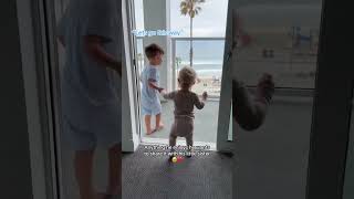 Toddlers ADORABLE Reaction To Showing Baby Sister The BEACH [upl. by Darcee759]