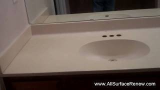 Refinishing a Bathroom Vanity Top Using Epoxy  Updating My Cultured Marble Vanity [upl. by Eeliram]