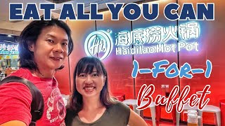 Eat all you can at Hai Di Lao A limited time buffet at the famous Singapore hot pot restaurant [upl. by Bollinger]