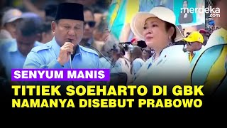 Senyum Manis Titiek Soeharto Namanya Disebut Prabowo Bikin Satu Stadion Bergemuruh [upl. by Nnylatsyrc]