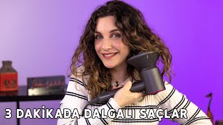 3 DAKİKADA YIPRATMADAN DALGALI SAÇLAR 👩🏻👉🏼👩🏻‍🦱 [upl. by Mloclam]