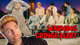 BTS meet James Corden  Late Late Show  TW Mild Cringe  REACTION [upl. by Sasnett173]