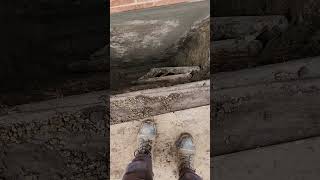 Basement waterproofing ground level view of trench crack in poured wall [upl. by Cammi656]