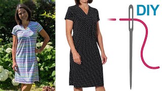 DIY Kleid mit Einsatz nähen  Zierstoff Schnittmuster quotAidaquot für Damen [upl. by Normak]