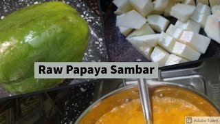 RAW PAPAYA SAMBAR  ಬ್ರಾಹ್ಮಣರಶೈಲಿಯ ಸಾಂಬಾರು IPAPAYA SAMBHAR l UDUPI STYLE I traditional Kitchen [upl. by Lois]