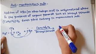 Antimarkovnnikovs rule class 11 organic chemistry [upl. by Troy]