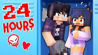 24 HOURS in a LOCKER In Minecraft [upl. by Baxie]