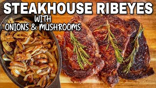 How to Make Steakhouse Ribeyes with Todd  Blackstone Griddle [upl. by Gerk]