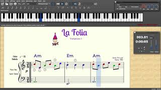 La Folia variations1 Am piano1  Musescore [upl. by Nwahsit]