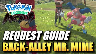 Pokemon Legends Arceus  BackAlley Mr Mime  How To Reach Mr Mime Request Guide [upl. by Cheadle]