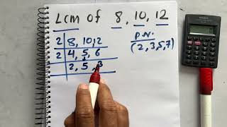 Lcm of 8 10 amp 12  lcm by division method examples  Exam  Question  Hindi  Surendra khilery [upl. by Luhe]