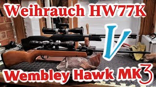 FX Chronograph Weihrauch HW77k Webley Hawk MK3 1977 and out shoots at 25 yards [upl. by Waterer]