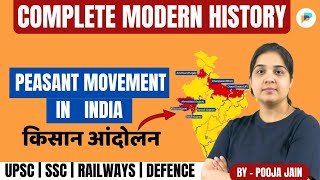 All Peasant Movement In 1 Video  भारत के प्रमुख किसान आन्दोलन  Modern History By Pooja mam [upl. by Eidod]