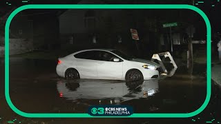 Flood waters rising along the Neshaminy Creek in Middletown Township [upl. by Doreg]