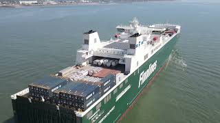 Finneco III on the Western Scheldt near Vlissingen [upl. by Aynos]