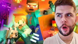 Reacting to NETHER WAR  Alex and Steve Life Minecraft Animation😱 [upl. by Adneram781]