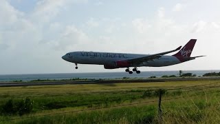 Virgin Atlantic A330300 Landing in Grenada 1080p HD [upl. by Assirok]