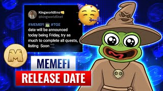 MemeFi Listing Date Is LIVE💣 MemeFi News [upl. by Lunn]