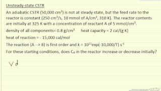 UnsteadyState Adiabatic CSTR [upl. by Lole855]