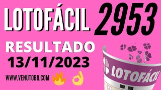 🍀 Resultado Lotofácil 2953 [upl. by Drye]