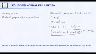 ECUACIÓN NORMAL DE LA RECTA HD [upl. by Joane]