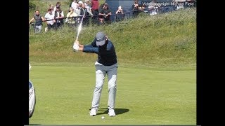 Rory McIlroy golf swing  Pitchingwedge distancecontrol shot faceon view July 2017 [upl. by Enram497]