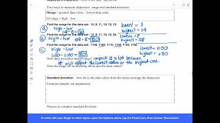 MGF 1130 84 Measures of dispersions part 1 [upl. by Shirline928]