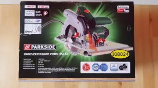 Parkside PHKS 1350 Watt A1 Handkreissäge Skill Saw 190 mm Soft Start  Laser  Unboxing 4K [upl. by Erhard915]