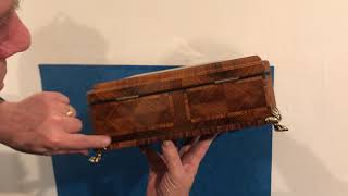 19th Century1840 French kingwood and tulipwood shaped casket [upl. by Corson]