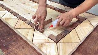 Recycle Pallet Wood Effectively  Make A Super Beautiful Table From Pallet Wood And Epoxy Glue [upl. by Garling299]